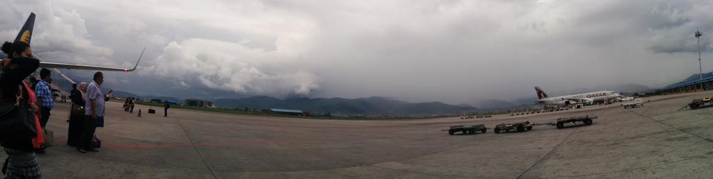 Kathmandu Airfield with Beautiful Mountainous Background